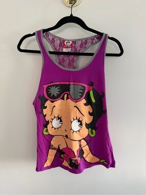 Betty Boop Purple Graphic Tank Top